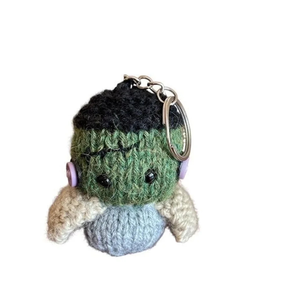 Frankenstein's Monster Keychain Bag Charms Keyring Halloween Accessory Knit Doll